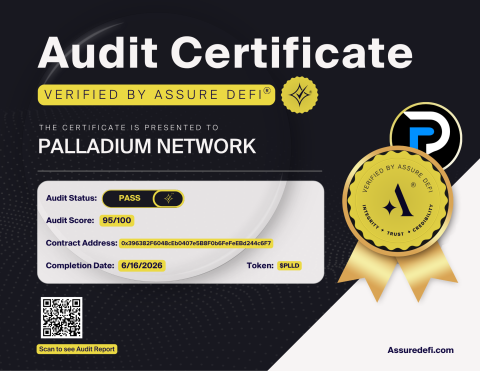 Palladium Network (PLLD) Achieves 95/100 Smart Contract Audit Score from Assure DeFi